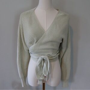 525 America Women's Ballet Wrap Sweater - Light Green
